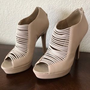 Cream Sexy Zip Heel Stilettos